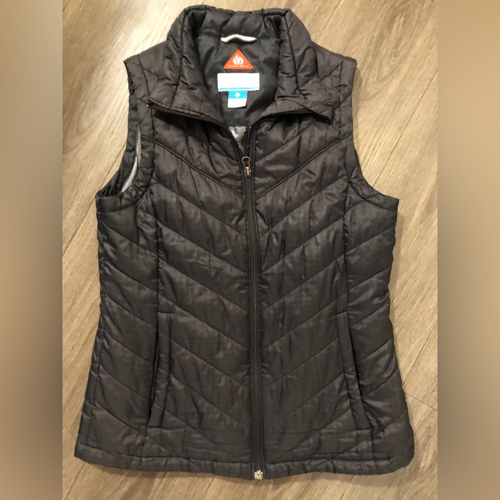 Columbia Omni-Heat Black Quilted Packable Vest Women’s Size M
